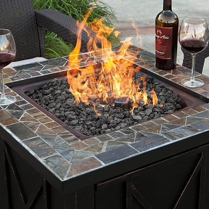 Onlyfire Black Lava Rock 10 Pounds Volcanic Lava Stones for Indoor Outdoor Fire Pits Fireplaces Gas Grill and Landscaping, 0.4-0.8 Inch