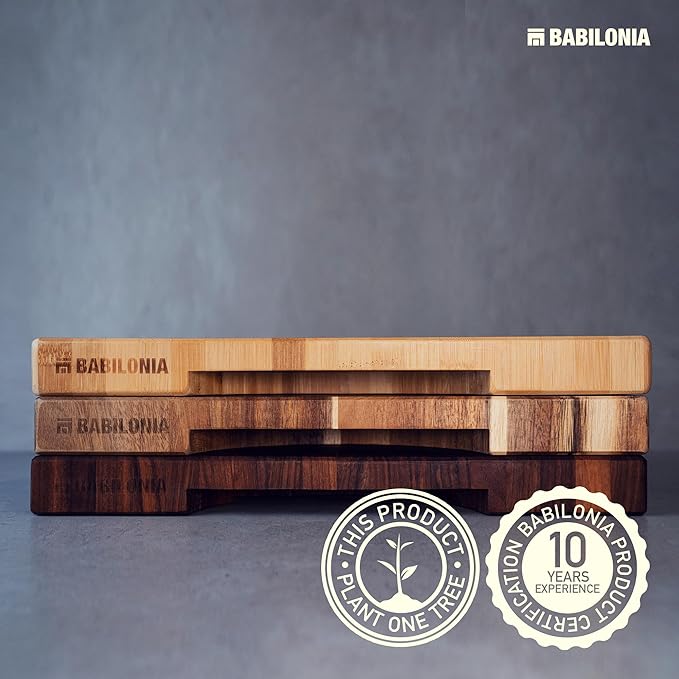 Acacia Cutting Board for Kitchen 19.7 x 12.2 Inch (ExtraThick 1.6") Non Toxic Wood Chopping Board for Meat, Cheese, Wooden Charcuterie Boards with Handle, Hardwood Butcher Block (Oil & Plate Included)
