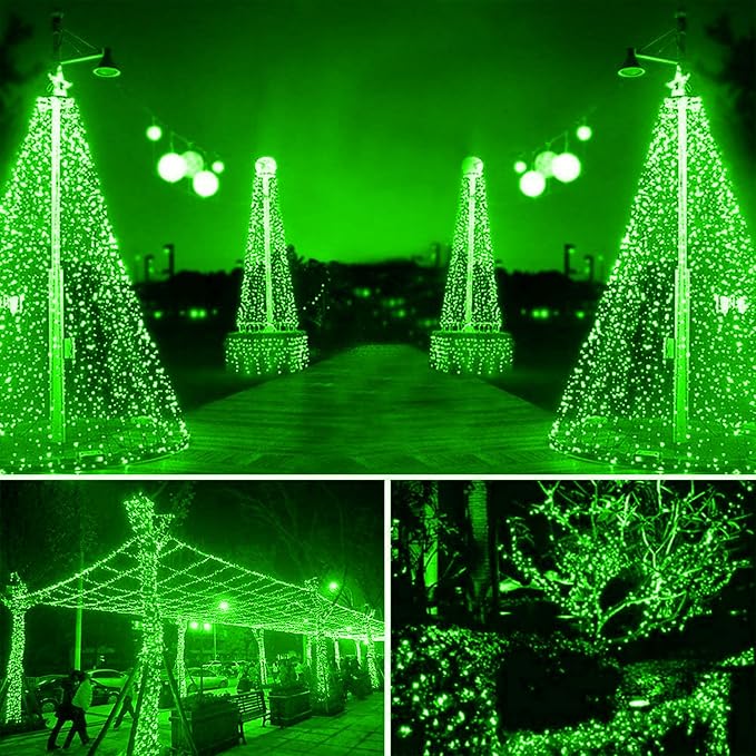 105FT 300 LED Christmas String Lights, End to End Plug 8 Modes | Christmas Lights UL Certified Outdoor Indoor Fairy Light Tree, Patio, Garden, Party, Wedding, Holiday (Green)