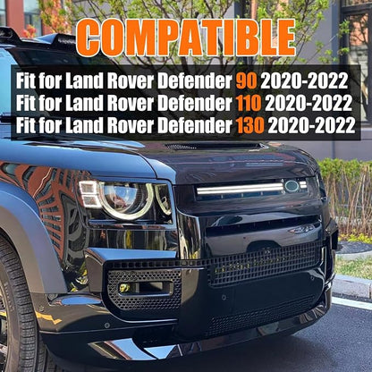 LED Grille Lights Fit for Land Rover Defender 90 110 130 2020 2021 2022 2023 2024 2025 Accessories Front Grille Trim Strips Light with Start Up Animation DRL Lighting Replacement