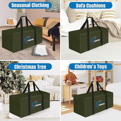 SIRUITON Cushion Storage Bag 600D Oxford,Waterproof,69"L x 29.5"W x 21.6"H | Heavy duty, rip proof, with handle & zipper, for patio & garden cushions, UV-resistant, all-weather protection