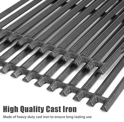 Uniflasy Grill Replacement Parts Kit for Nexgrill 720-0864M, 720-0864 & Evolution 2 Burner Gas Grill – Cast Iron Cooking Grates 17" x 8 3/4", Stainless Steel Burners, Heat Plates & Igniters