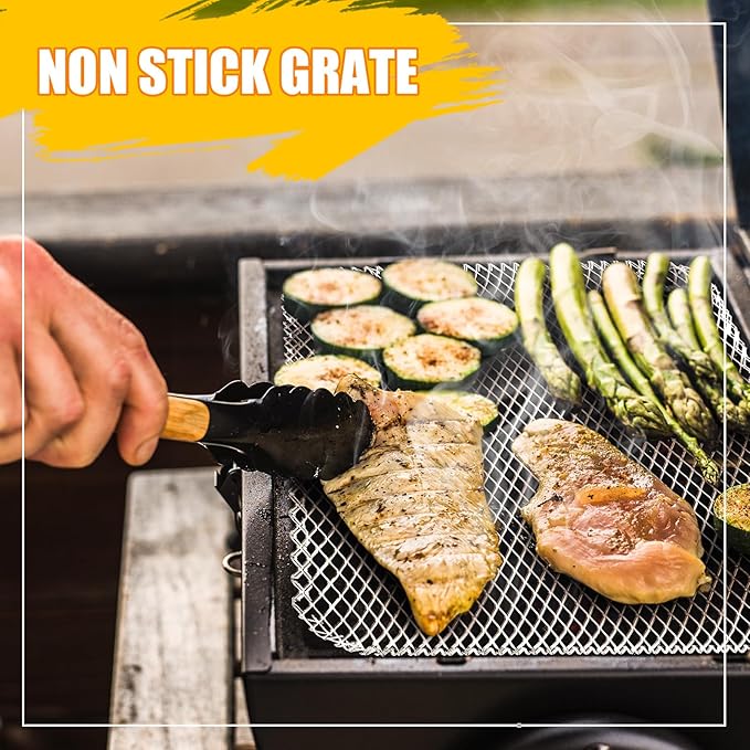 Mifoci 20 Pcs Disposable Grill Topper 12x16 Inch Non Stick Aluminum Grill Grates Liners Mesh Mat Disposable Sheets Pans for Outdoor Liners Cooking Grid Grates Pad for BBQ Camping Picnics Meat