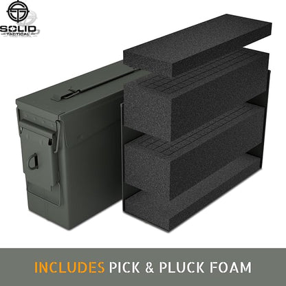 Lockable Metal Ammo Storage Box - Military & Army Steel Ammo Can for Ammunition Storage - Waterproof Ammo Crate Utility Box