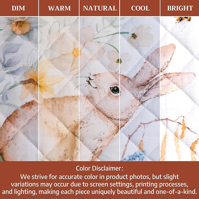 Maison d' Hermine Pot Holders 100% Cotton Heat Resistant Potholders 8" x 8" Hot Pads with Loop BBQ Cooking Baking Hotel Farmhouse Kitchen Handling Hot Pans Spring Summer (Pack of 1, Easter Dew)