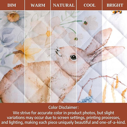 Maison d' Hermine Pot Holders 100% Cotton Heat Resistant Potholders 8" x 8" Hot Pads with Loop BBQ Cooking Baking Hotel Farmhouse Kitchen Handling Hot Pans Spring Summer (Pack of 1, Easter Dew)