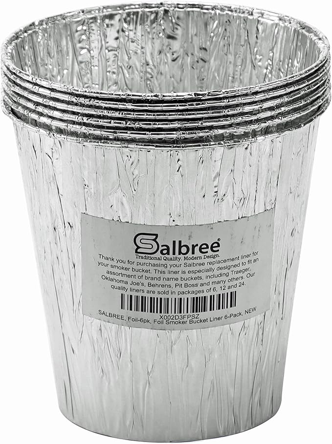 Smoker Bucket Drip Foil Liner Tray for Catching Grease, Compatible with Traeger, Oklahoma Joe, Behrens, Pitboss, Green Mountain, Pit Boss & Other Grill Bucket Accessories for Pro Pellet Oklahoma