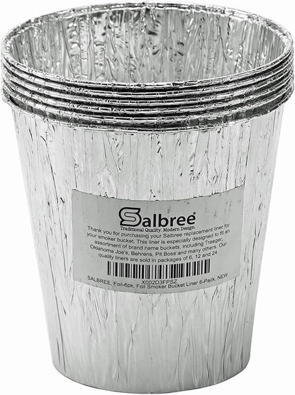 Smoker Bucket Drip Foil Liner Tray for Catching Grease, Compatible with Traeger, Oklahoma Joe, Behrens, Pitboss, Green Mountain, Pit Boss & Other Grill Bucket Accessories for Pro Pellet Oklahoma