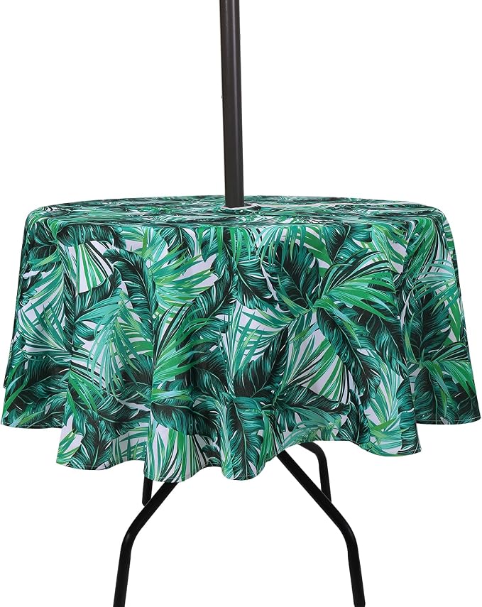 SUQ I OME Patio Tablecloth, Palm Tree, 60'' Round with Zipper | patio tablecloth with Zipper