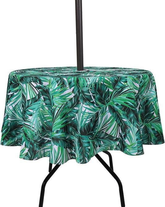 SUQ I OME Patio Tablecloth, Palm Tree, 60'' Round with Zipper | patio tablecloth with Zipper