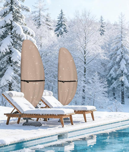 ULTCOVER Patio Parasol 600D Waterproof Outdoor Offset Banana Style Umbrella Cover - Fits Cantilever Offset Umbrella 12-14 Feet (Pack of 2)