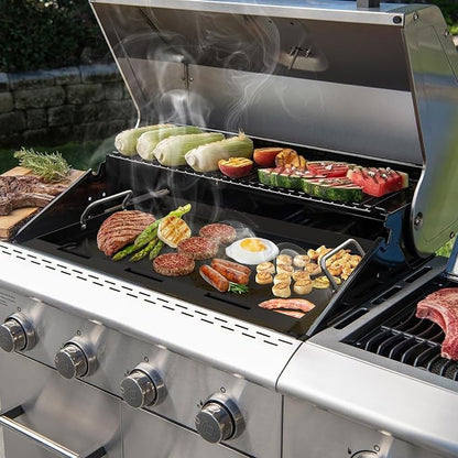 Stanbroil Adjustable Griddle Insert for Gas Grill, 23.2" Wide | 16"-19.3" Adjustable Depth, Nonstick Coating, Universal Flat Top Cooking Surface