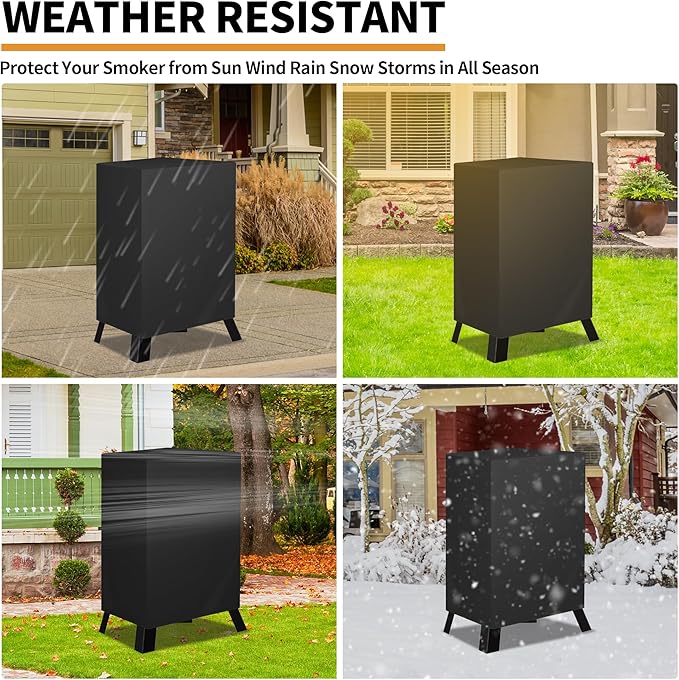 NEXCOVER Electric Smoker Cover 30 Inch - BBQ Grill Cover for Masterbuilt Smokers, Waterproof Barbecue Cover, 18.5" W x 17.5" D x 33" H, Outdoor Vertical Smoker Cover for Cuisinart, Dyna-glo.