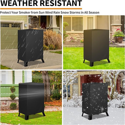 NEXCOVER Electric Smoker Cover 30 Inch - BBQ Grill Cover for Masterbuilt Smokers, Waterproof Barbecue Cover, 18.5" W x 17.5" D x 33" H, Outdoor Vertical Smoker Cover for Cuisinart, Dyna-glo.