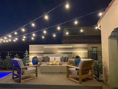 Brightech Ambience Pro LED Outdoor String Lights - Commercial Grade Waterproof Patio Lights with 48 Ft Dimmable Edison Bulbs, Porch String Lights for Patio, Backyard - 15 Bulbs 2W Soft White
