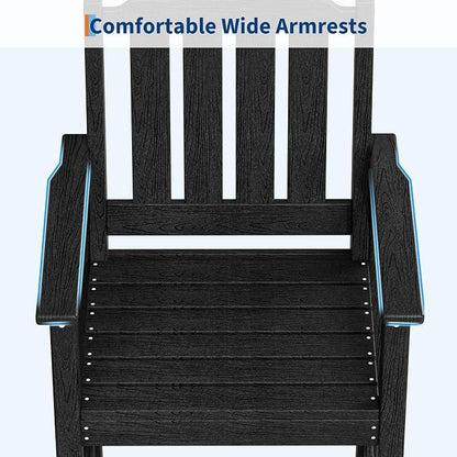 Garvee Outdoor Patio Bar Height Chair Set of 2, All-Weather HDPE Bar Height Barstools Widened Chair Set, Adirondack Chairs Set with Widened Armrests for Garden, Poolside, Bistro
