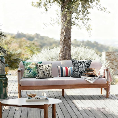 LVTXIII 2 Pack Outdoor Pillow Covers ONLY 18x18 Inch, Water-Repellent Square Decorative Cushion Covers for Patio Furniture, Garden, Sofa, Lush Leaf Green