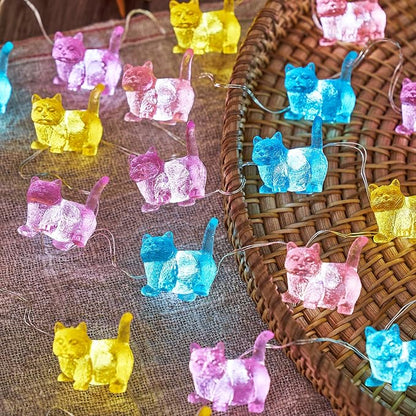 Bartlett Solar Garden Lights Outdoor Cute Cat Fairy Lights Solar Powered String Lights Outdoor Waterproof Kitty Decorative Lights 40LEDs Light 14ft Patio Décor Yard Fence Walkway Balcony Decoration