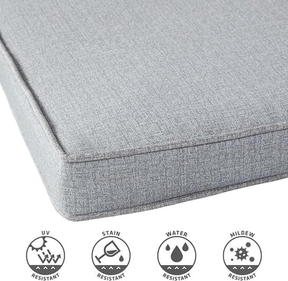 Outdoor 18 inch Square Patio Dining Chair Pads – Comfortable Fiber-Filled Seat Cushions with Ties, Reversible Polyester Fabric - Heather Gray, Set of 2