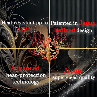 Premium Heat Resistant BBQ Gloves – Fireproof 1472°F Aramid Grill Mitts for Barbecue, Smoker, Campfire, Fire Pit, Oven, Japanese Supervised Design (炎-HONO-Red, M)