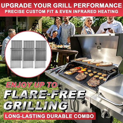 Emitter Plate & Grill Grate for Charbroil Commercial 3 Burner Gas Grill Parts 463242516 463242515 463367016 466242615 466242516 466242616 463346017, Parts for Charbroil Tru Infrared G466-0025-W1 Grill