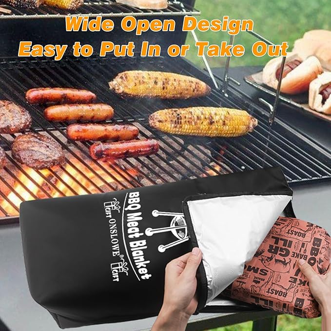 21in BBQ Blanket for Resting Meat - Meat Resting Bag of Washable Oxford Cloth - Insulated Brisket Resting Blanket for Turkey, Pork Shoulder & Beef - Gifts for Men, Christmas Gifts, BBQ Lovers Gift