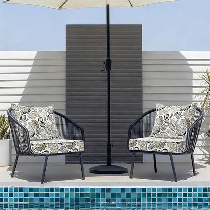 DYTXIII Outdoor Deep Seat Cushion Set, Water Repellent 22"x22" Patio Thick Cushions Replacement with Seat & Back Pillow for Patio Sofa, Wicker Chair, Couch - Dailey Tan