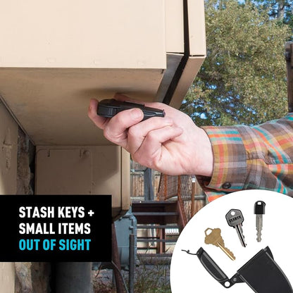 Nite Ize Hideout Magnetic Key Box - Waterproof Key Hider - Magnetic Key Holder & Box - Waterproof Key Storage for Spare Keys - Black, Large