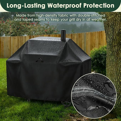 Grill Cover for Char Griller Smokin' Champ 1624, Offset Smoker 1733, Smokin' Pro CG30044223, 66inch Outdoor Grill Cover Waterproof for Charcoal Grill,Barrel Grill-66 L x 29" W x 50" H