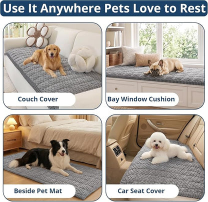 OstepDecor Couch Cover for Dogs, Washable Non Slip Sofa Cover for Pets | Soft Couch Covers for Sofa, Loveseat and Sectional, Furniture Protector Against Pet Hair & Dirt (27.6" x 86.6", Grey)