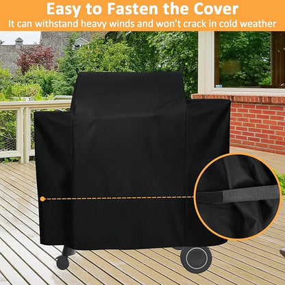 Grill Cover for Traeger Ironwood 650 Smoker, Waterproof Wood Pellet Cover for Traeger Timberline 850, Silverton 620 Pellet Grills Accessories, 600D BBQ Cover Replacement for BAC505 BAC359 BAC592