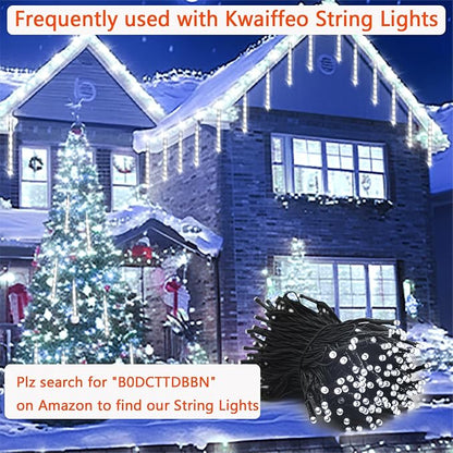 Large Meteor Shower Lights for Christmas Decorations Outdoor, 40-Tube White | Equal to 5 Sets of 8-Tubes, Waterproof Christmas Lights Outdoor for Tree Yard House Party Wedding Decor, UL Plug