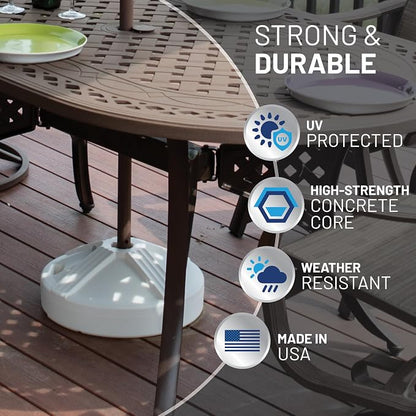 US Weight Durable 50 Pound Fillable Umbrella Base Designed to be Used with a Patio Table
