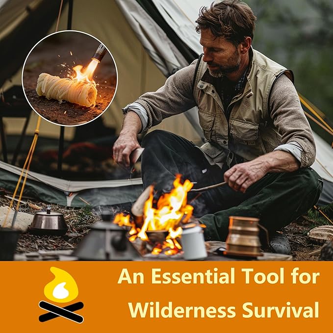Natural Fire Starter Sticks 80 Pack, Bulk Fire Starter for BBQ, Fireplace, Campfire & Charcoal Grilling, Long Burning, Easy to Light, No Chemicals