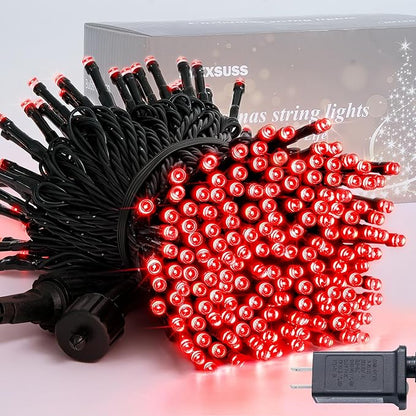 JMEXSUSS 250 LED Red Valentines Day Lights Indoor Outdoor Waterproof with 8 Modes, 91.5ft Expandable Red Christmas String Lights for Bedroom Tree Patio Garden Party Holiday Decorations