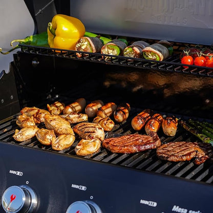 Monument Grills Mesa Series, 4+1 Outdoor Barbecue Stainless Steel 4 Burners & 1 Side Burner Propane Gas Grill, 52,000 BTU Patio Garden Barbecue Grill with Knob Controls, Mesa425, Black