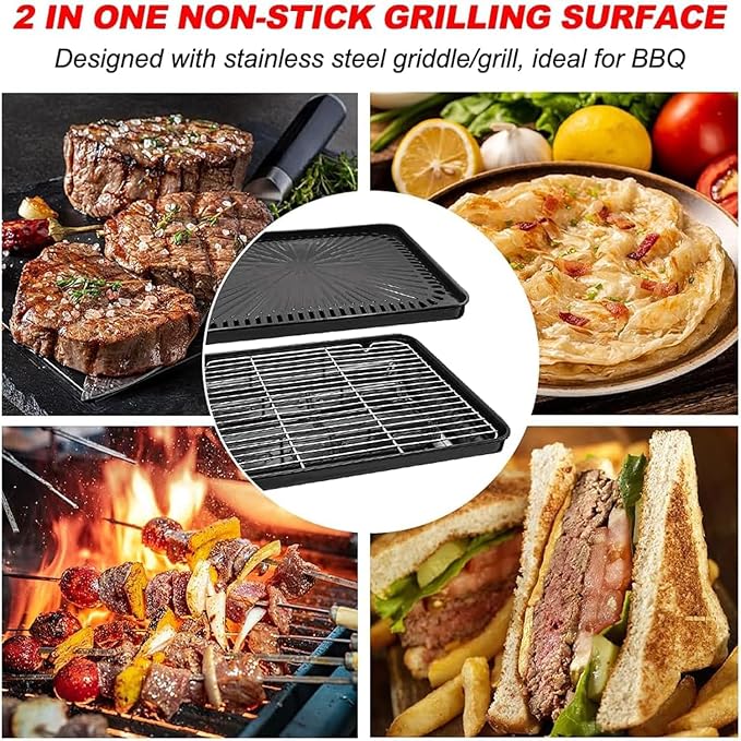 Portable Butane Stove Dual Fuel Gas BBQ Grill with Case & Stainless Grate | Dual Fuel Gas, Detachable Grate, Detachable Grate, Durable Carry Case, Tabletop Korean BBQ, Camp & Tailgating