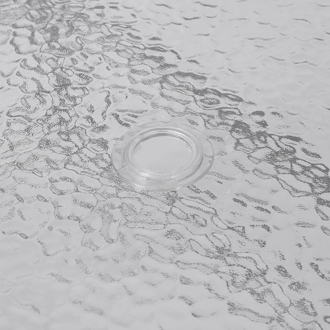 Flash Furniture Commercial 27.5x47.25 in Steel Patio Table, Silver | Tempered Glass Top with Umbrella Hole