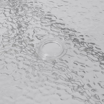 Flash Furniture Commercial 27.5x47.25 in Steel Patio Table, Silver | Tempered Glass Top with Umbrella Hole
