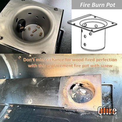 Fire Burn Pot for Pit Boss Pro 1150/1160 Pellet Grill, Firepot for Pit Boss PB1150PS2, PB1600PS1, PB1150PS3 Wood Pellet Grill
