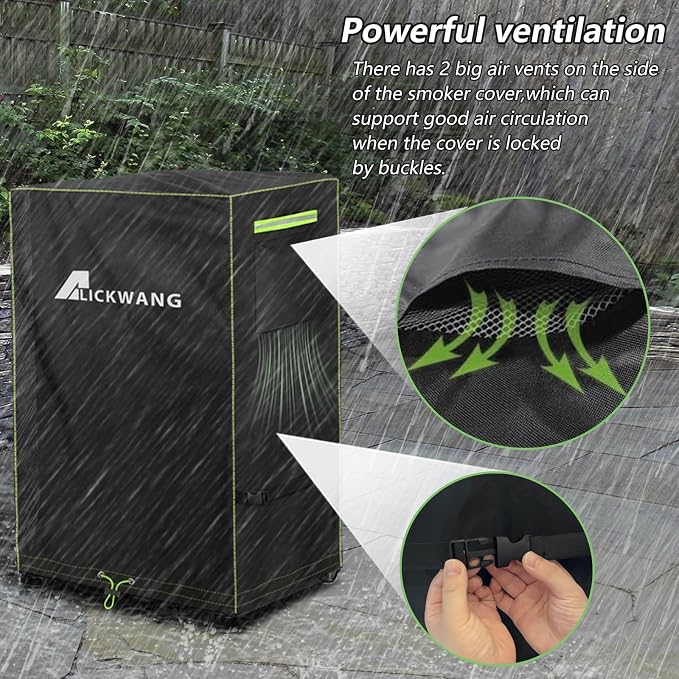30-Inch Electric Vertical Smoker Cover for Masterbuilt,Outdoor Heavy Duty 600D Waterproof Digital 30-Inch Electric Smoker Cover Model MB20071117,19" W x 17" D x 31" H