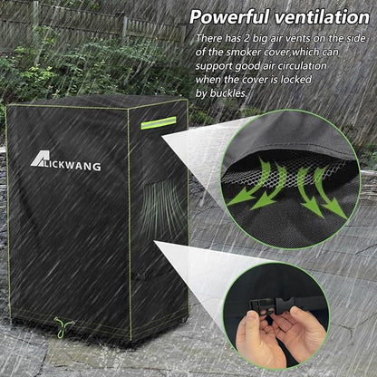 30-Inch Electric Vertical Smoker Cover for Masterbuilt,Outdoor Heavy Duty 600D Waterproof Digital 30-Inch Electric Smoker Cover Model MB20071117,19" W x 17" D x 31" H