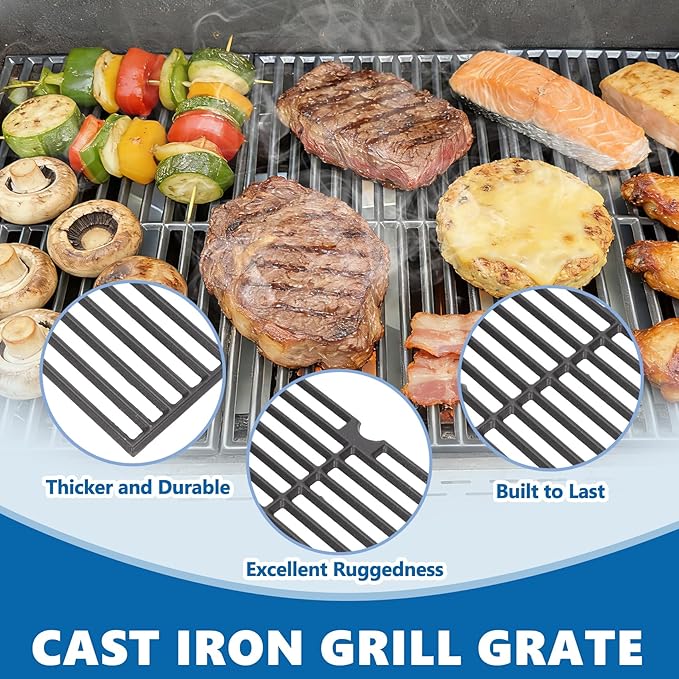 SafBbcue Grill Replacement Parts for Nexgrill 6 Burner 720-0896B 720-0896 720-0898, Cooking Grates and Heat Plates for Nexgrill Deluxe 6 Burner Gas Grill 720-0896E 730-0896 720-0896B Replacement Parts