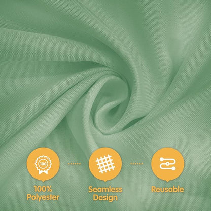 BRILLMAX 6 Pack Sage Green Tablecloths 60x126 Inch for 8ft Rectangle Tables | 150 GSM Polyester Fabric, 15" Standard Drop, Water, Stain & Wrinkle Resistant Cloth Cover for Wedding Reception Banquet Party