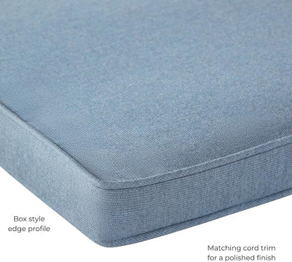 Indoor/Outdoor Chair Pads in Sunbrella Fabric – 17''x17'' Patio Seat Cushions with Foam Insert, Removable Reversible Cover & Ties for Patio Dining Chairs – Set of 2 or 4, Spectrum Denim