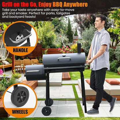 Offset Smoker Kit with Steel Charcoal Bucket & 120 Rolls