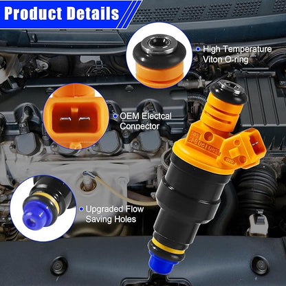 Set of 8 Fuel Injectors for Ford F150 F250 F350 Mustang 4.6L 5.4L V8 (1990-2008) – Replacement 0280150943 FJ713
