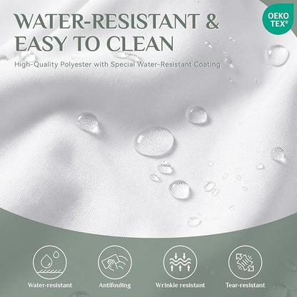 Softalker Rectangle Tablecloth, Waterproof Table Cloths Wrinkle Free Fabric Washable Polyester Table Cover for Dining Tables Party Outdoor Camping Parties Buffet - 60 x 102 inch, White
