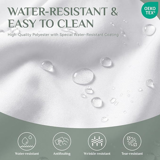 Softalker Rectangle Tablecloth, Waterproof Table Cloths Wrinkle Free Fabric Washable Polyester Table Cover for Dining Tables Party Outdoor Camping Parties Buffet - 60 x 102 inch, White