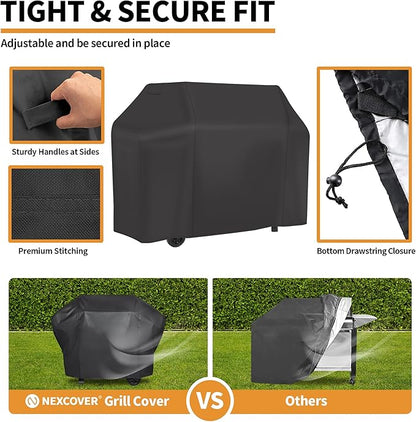 NEXCOVER Gas Grill Cover- 65" Waterproof BBQ Cover, UV Resistant Barbecue Cover, Easy On & Off, Fade Resistant & Dustproof Barbeque Smoker Cover for Brinkmann Char-Broil Weber Nexgrill and More.